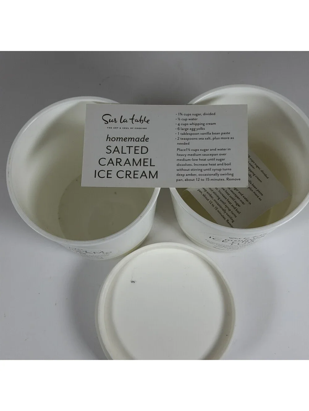 2 Sur La Table Insulated Ice Cream Tubs 1 Quart White Storage Location S-2